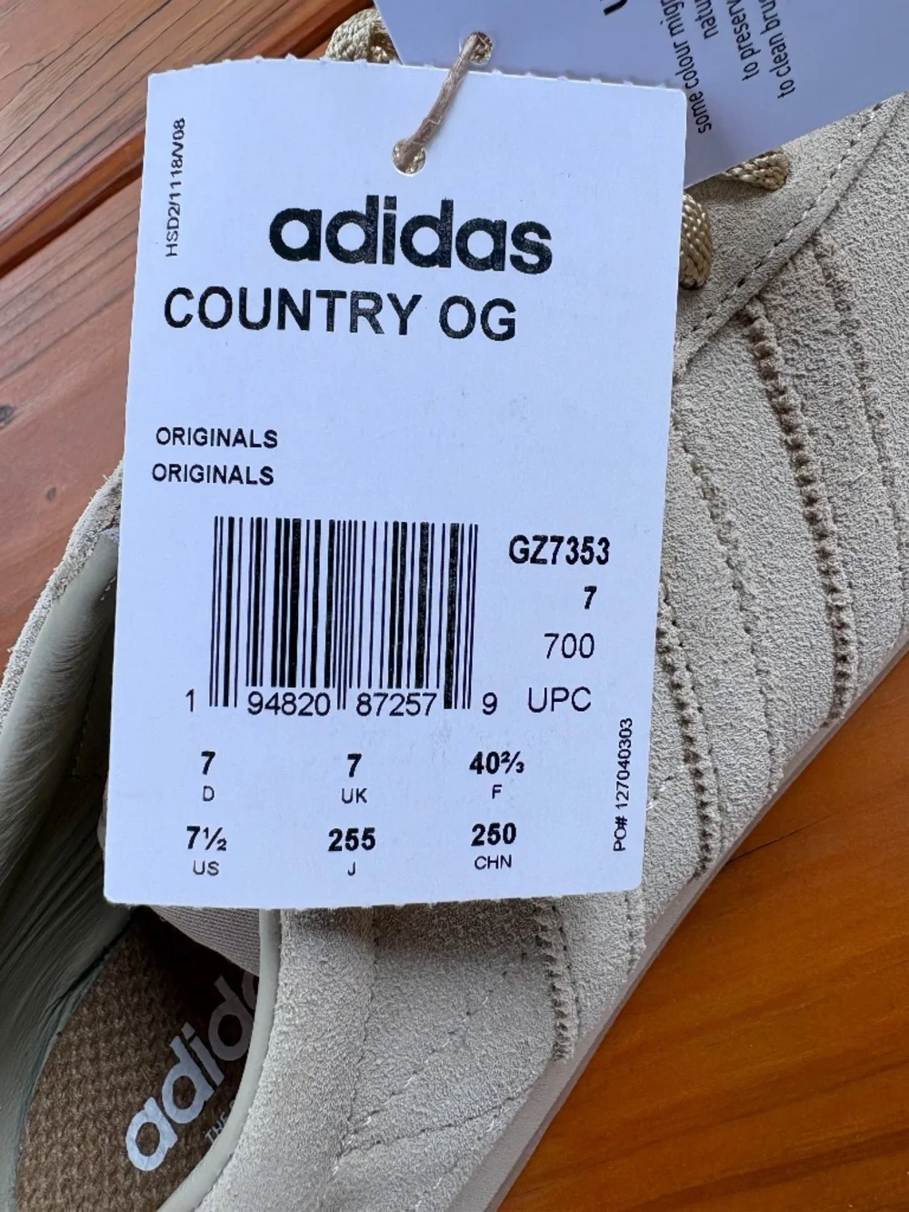 NWT Khaite x Adidas Country OG Men's Sneakers Size 7.5 Savanah Gum Suede Unisex